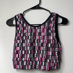 Celebrity Pink Graphic Crop Top